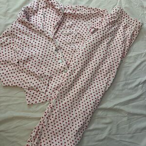 Roller Rabbit Hearts Long Sleeve Polo Pajamas